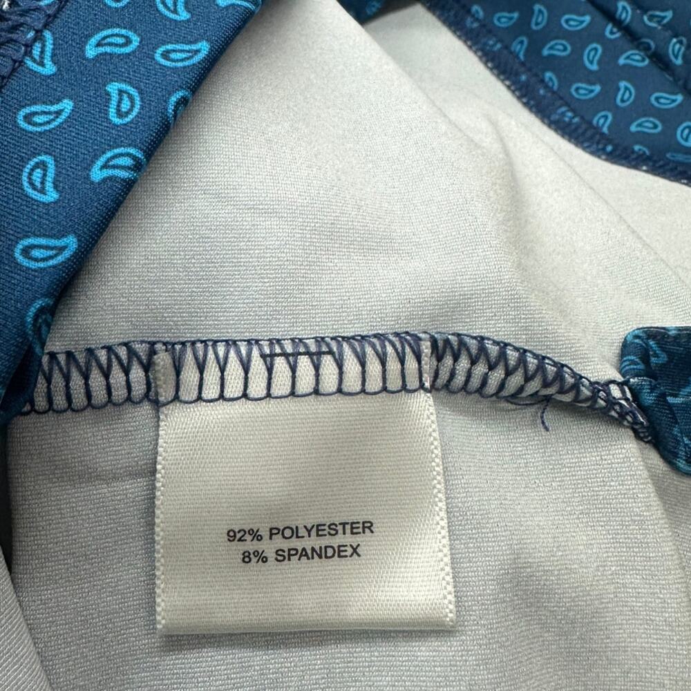 Peter Millar Summer Comfort Golf Polo Shirt Mens M Blue Paisley Print - Picture 4 of 4